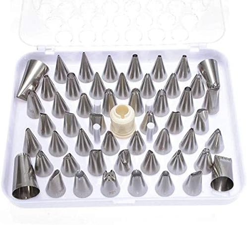 Rivenbert Set of 52 pcs icing nozzle tips for cake, decorating, sugarcraft, fondant