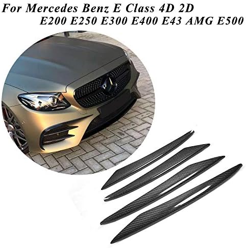 JC SPORTLINE fits for Mercedes Benz E Class W213 C238 A238 2D 4D E200 E250 E300 E400 E43 E63 AMG 2017 2018 2019 Carbon Fiber Front Spoiler Fog Light Vent Trim Fender Sticker