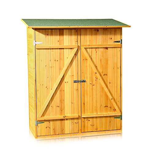 Melko Gerätehaus XXL Geräteschrank Geräteschuppen Gartenschrank, aus Holz, braun, 162 x 140 x 75 cm