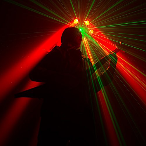 CHAUVET DJ Helicopter Q6 Multi-Effect Light w/SMD Strobe and Red/Green Laser on Rotation Base | Laser & Strobe Effects