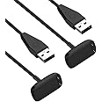 Threeeggs for Fitbit Charge 5 Charger with Reset Button, USB Charging Cable for Charge 5, Charge 6 & Fitbit Luxe (2-Pack, 3.3ft & 1.6ft)
