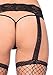 Leg Avenue Women's Backseam Ankle Bow Industrial Fishnet Stockings with Attached Garter Belt