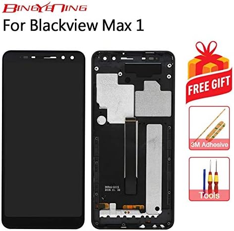 AiBaoQi for Blackview Max 1 Touch Screen+LCD Display +Frame Assembly Replacement (Black)