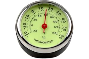 idain Car Dashboard Thermometer - Mini Vehicle Thermometer Decoration Metal Base