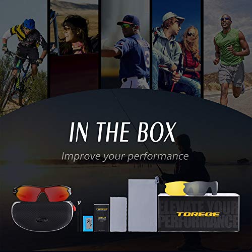 5 TOREGE+Polarized+Sunglasses+Interchangeable+Baseball