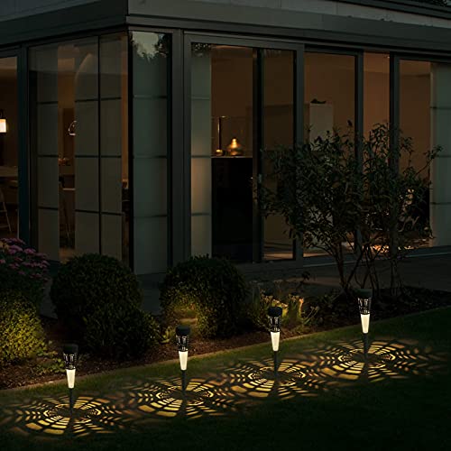 FOMYHEARD Solarlampen für Außen deko 4 Stück Solarleuchten Balkon wasserdichte IP54 Solar gartenleuchte für Dekoration Hinterhöfe Balkon Rasen Gehweg Landschaft Warmweiß