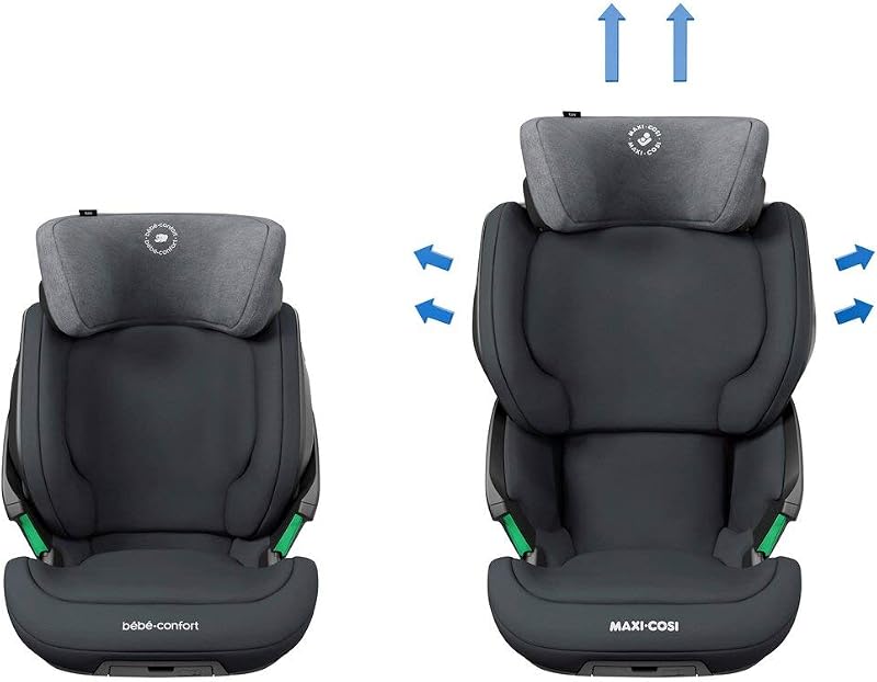 Kore i-Size Seggiolino auto per bambini 3,5 - 12 anni, 100 - 150 cm, ISOFIX, Altezza/Larghezza regolabile, Sistema di protezione laterale SPS Plus, Authentic Graphite