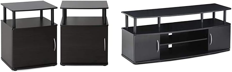 FURINNO Jaya End Table, One, Black Wood: Furniture & Decor