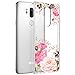 Vinve for LG G7 ThinQ Case, LG G7 Case, [Crystal Clear] Anti-Scratch Shockproof Cover Clear Hard Back Panel + TPU Bumper Slim Case for LG G7 ThinQ / G7 (Peony)
