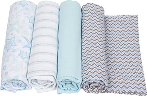 MiracleWare 2649 Blue Muslin Swaddle, 4 Pack