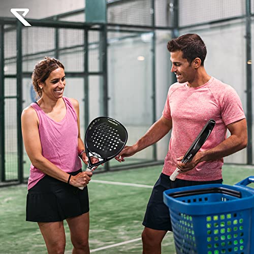 RYZE Padel Racket 100% Carbon Fibre - Maximum Power + Control - with EVA-17 Flex - Lightweight and Durable Structure - Padel Racket for Men and Women - Case Included