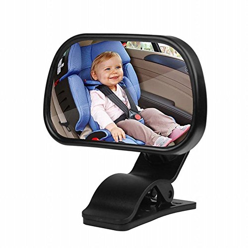 Powstro Rear View Baby Mirror, Baby Back Seat Car Mirror Rear Facing Car Seat Mirror Stay-in-Place Mirror for In Car Safety