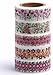 Washi Tape Set (Japanese Masking Tape) by MIKOKA, 0.6 Inches Wide, 32.8 Feet Long, 5 Rolls - Flowers
