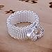 WEILYDF Hot Style Noble Jewelry 925 Silver Plated Fashion Women Ring Wide Net With Two Hearts Size 8