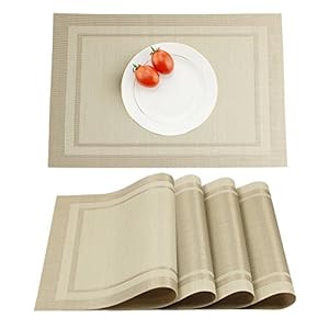 Yanyi Set of 6 PVC Placemats, Textilene Placemats for Dinning Table,...