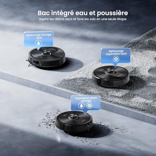Proscenic Robot Vacuum Cleaner Washer, 10000Pa 200 Mins Robot Vacuum Cleaner with Mop, Navigation Lidar, Multi-Stage Mapping, Obstacle Avoidance, Silent, for Animal Hair Carpets Hard Floors