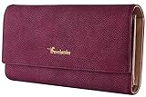 Travelambo Womens Wallet Faux Leather RFID Blocking Purse Credit Card Clutch