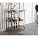 Zephs Rolling Bar Cart - Locking Castor Wheels - Gunmetal Finish w/Black Tempered Glass