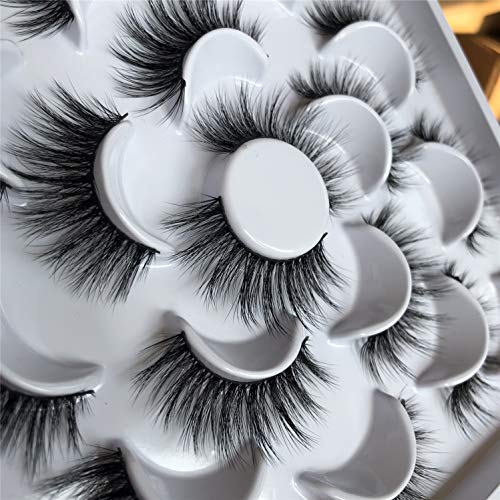 ALICROWN Faux Mink Eyelashes, 3D Volume Mink Lashes Pack Handmade Dramatic Thick Crossed Fake Eyelashes Soft Reusable 10 Pairs