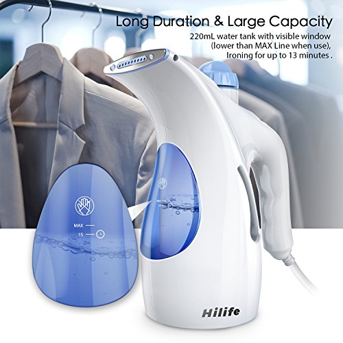 image for Hilife Garment Steamer for Clothes, Handheld Clothes Steamer, 220ml Bi