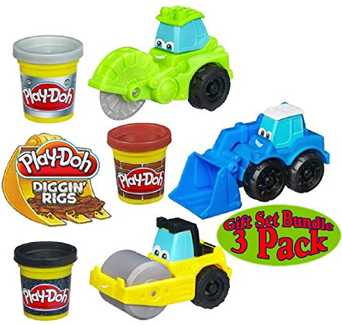 PlayDoh-Diggin-Rigs-Tool-Crew-Rolland-The-Steamroller-Chip-The-Cutter--Sam-The-Scooper-Gift-Set-Bundle--3-Pack