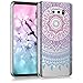 kwmobile TPU Silicone Case Compatible with LG V30 / V30S / V30+ / V30S+ - Crystal Clear Smartphone Back Case Cover - Indian Sun Blue/Dark Pink/Transparent