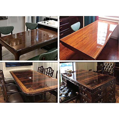 HOHOFILM Clear Self Adhesive Furniture Protective Film Cover Transparent Dinning Table Protector Coffee Table Top Marble Countertop Film,60"x118"