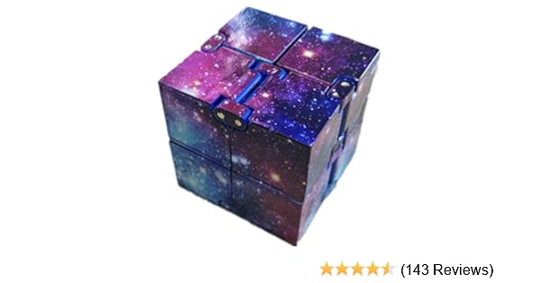Cabax Infinity Fidget Cube For Kids And Adults Stress And Anxiety Relief Cool Hand Mini Kill Time Toys Infinite Cube For Add Adhd Blue Galaxy Space Fidget Blocks Toys Games Dldp Al