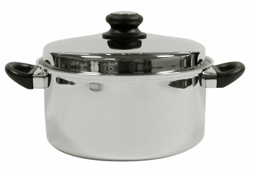 Tuxton Home Reno 5 Quart Dutch Oven; Stainless Steel, PFTE & PFOA Free, Freezer to Oven Safe, Induction Compatible