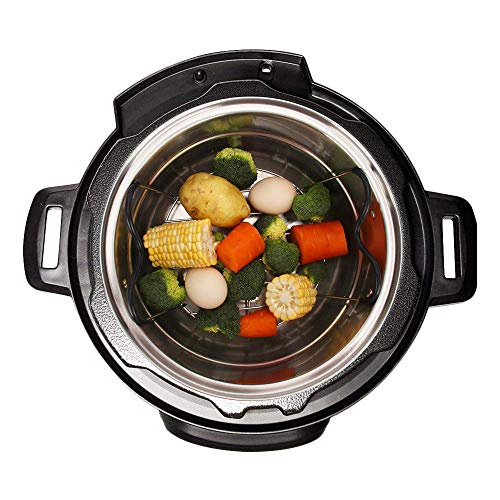 Pressure Cooker Accessories with Silicone Egg Bites Molds and Steamer Rack Trivet with Heat Resistant Handles for Instant Pot Accessories 6 Qt 8 Quart, 3 Pcs with 2 Bonus Spoons (Green)