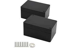 HoHaing Project Box IP65 Waterproof Dustproof Junction Box ABS Plastic Enclosure Box for Electronics Black Outdoor Project 3.93"x2.68"x1.97"(100 x 68 x 50 mm)(2Pcs)