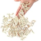 CCINEE 100 Pieces Mini Wooden Pegs Clips Photo Pins Coloured Craft Natural view 4
