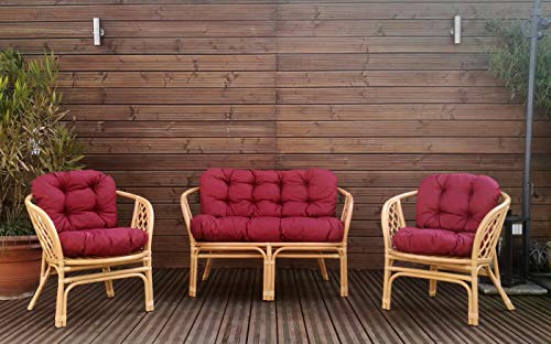 Mayaadi-Home Gartenbankauflagen 6 teiliges Sitzkissen-Set Sitzpolster für Gartengarnitur Set Steve JCG1 Bordeaux – Bild 4