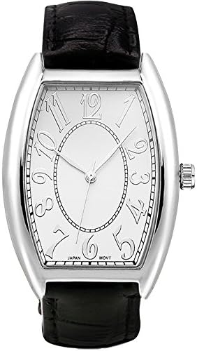 SILILUN Men Watch Vintage Rectangular dial Comfortable PU Leather Band Water Resistant Wrist Watch (black band Arabic dial)