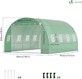 VOUNOT Polytunnel Greenhouse 4x3x2m 12m² Steel Frame Walk In view 5