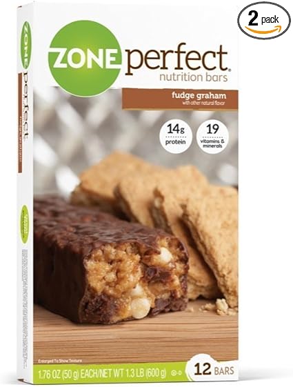 Amazon Com Zone Perfect All Natural Nutrition Bar Fudge Graham 1 76 Ounce Bars In 12 Count Boxes Pack Of 2 Health Personal Care