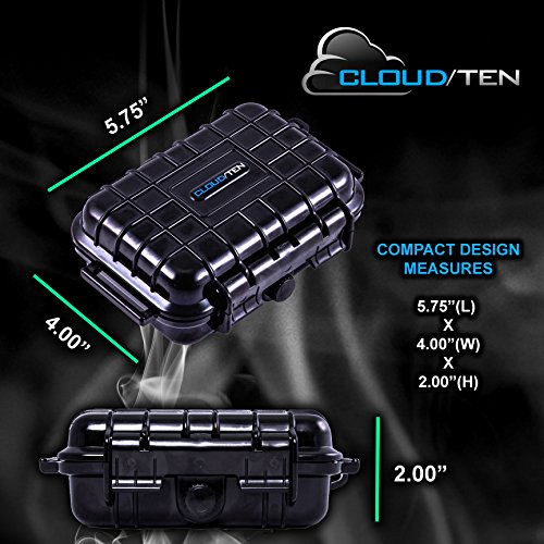 CloudTen Mini Smell Proof 5 inch Odor Resistant Case Compatible with Mini Hookah Pipe Tobacco Handpipe Airtight Dry Box Storage, Includes Case Only