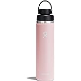 Hydro Flask Water Bottle - Insulated Stainless Steel - Wide Mouth Flex Chug Lid, Non Spill, Leakproof in 24 Oz Trillium Pink