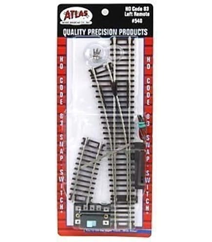 HO Scale True-Track Manual Left-Hand Switch For Model Railroads - Atlas Model Railroad