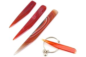 Chiloskit 7pcs 3.15inch-5" Natural Agate Burnisher Polishing Knife Edge Craft Hand Jewelry Making Tools (7 pcs)