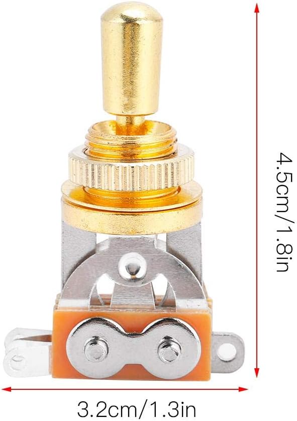 Dilwe Interruttore A Levetta A 3 Vie Per Chitarra, Selettore Pickup Interruttore A Levetta In Metallo Con Nera Manopola Per LP Stile Chitarra Elettrica - Nero - Foto 8