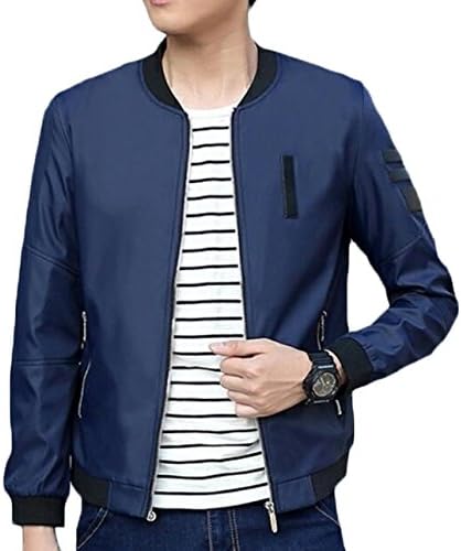 CFD Mens Korean Fashion Slim Fit Jacket Blue M