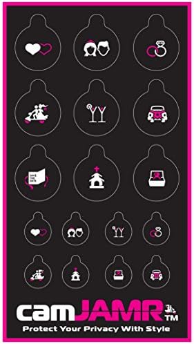Webcam Cover (Includes 17 Black Web Camera Lens Covers! Removable & Reusable) - camJAMR Wedding Pack