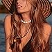 Valyria Shell Choker Necklace for Women Adjustable Puka Chips Shell Surfer Choker Necklace Jewelry Set Cord Necklace