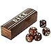 ShalinIndia Handmade Indian Wooden Dice Game Storage Decorative Box with Brass Inlay and 5 Dices