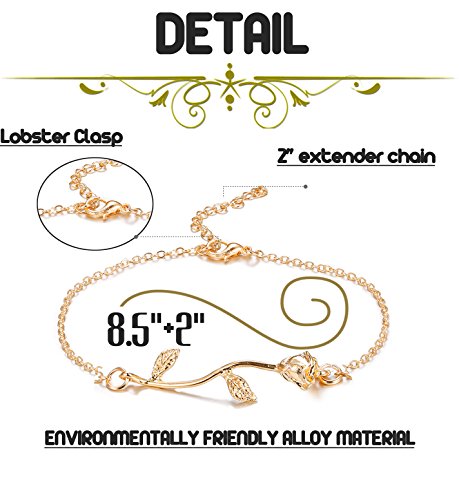 Thunaraz 12PCS Anklet for Girl Women Anklet Bracelets Adjustable Chain Beach Foot Jewelry Set