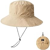 ZMD Waterproof Bucket Hat for Women Men Foldable Outdoor Fishing Rain Hats Quick Dry Packable Sun Hat UV Protection Summer Beach Fishing Hiking, Khaki