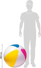 Intex Beach Ball 24 Inch Glossy Panel Blue Red Yellow White view 3