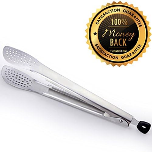 TUSMDO SM Non-stick Stainless Steel Kitchen Tongs - Salad tongs - Appetizer tongs - Barbecue tongs for Barbeque BBQ buffet bread food clips clamp…. with lock untesil