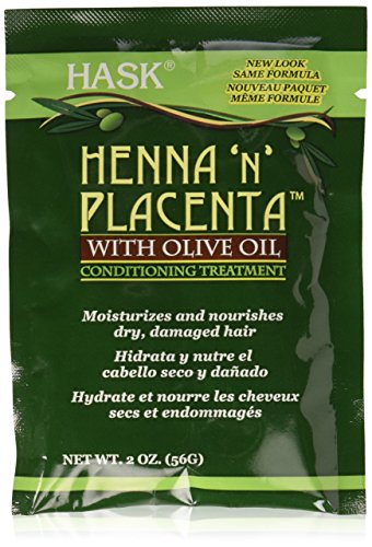 Hask Henna 'N' Placenta with Olive Oil Conditioning Treatment, 2 Ounce